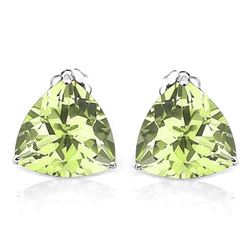 6MM Trillion Cut Peridot Stud Earrings in Sterling Silver