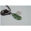 Image 4 : A Canada Jade "Peach" Pattern Pendant with String Necklace..