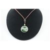 Image 1 : A Canada Jade "Bat" Pattern Pendant with String Necklace.