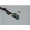 Image 4 : A Canada Jade "Pixiu and Coin" Pattern Pendant with String Necklace.