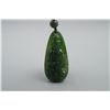 Image 1 : A Canada Jade Waterdrop Shape "Avalokitesvara" Pattern Pendnat with String Necklace.
