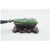 Image 3 : A Canada Jade Waterdrop Shape "Avalokitesvara" Pattern Pendnat with String Necklace.