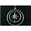 Image 2 : A Canada Jade Double Circle "Floral" Shape Pendant with String Necklace.