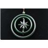 Image 3 : A Canada Jade Double Circle "Floral" Shape Pendant with String Necklace.