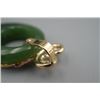 Image 3 : A Canada Jade Oval Pendant Inlaid with a 925 Silver and Small Diamond "Butterfly".