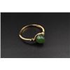 Image 3 : A 18K Gold Ring Inlaid with a Round Canada Jade.