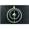 Image 3 : A Canada Jade Double Circle "Rhombus" Shape Pendant with String Necklace.