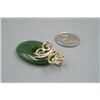 Image 4 : A Canada Jade Oval Pendant Inlaid with a 925 Silver and Small Diamond "Butterfly".