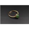 Image 3 : A 18K Gold Ring Inlaid with a Round Canada Jade.