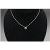 Image 2 : A 18K Gold Necklace Inlaid with a Round Canada Jade.