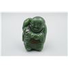 Image 1 : A Canada BC Jade "Laughing Buddha with Golden Toad" Hand Piece.