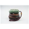 Image 1 : A Large Canada Jade "Peanut and Cricket" Pattern Hand Piece.