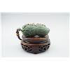 Image 2 : A Large Canada Jade "Peanut and Cricket" Pattern Hand Piece.
