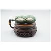 Image 3 : A Large Canada Jade "Peanut and Cricket" Pattern Hand Piece.