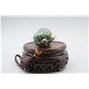 Image 4 : A Large Canada Jade "Peanut and Cricket" Pattern Hand Piece.