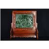 Image 1 : A Canada Jade and Wood Carved Table Screen - "Jin Yu Man Tang".