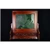 Image 6 : A Canada Jade and Wood Carved Table Screen - "Jin Yu Man Tang".