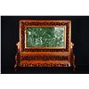 Image 1 : A Canada Jade and Wood Carved Table Screen - "He Tang Qing Qu".