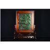 Image 1 : A Canada Jade and Wood Carved Table Screen - "Pin Guan Qun Fang".