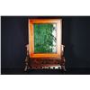 Image 6 : A Canada Jade and Wood Carved Table Screen - "Pin Guan Qun Fang".