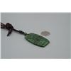 Image 3 : A Canada Jade "Cloud" Pattern Pendant with String Necklace.