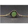 Image 4 : A 18K Gold Bracelet Inlaid with a Round Canada Jade.