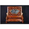 Image 1 : A Canada Jade and Wood Carved Table Screen - "Yi Lu Lian Ge".