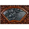 Image 2 : A Canada Jade and Wood Carved Table Screen - "Yi Lu Lian Ge".