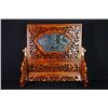 Image 4 : A Canada Jade and Wood Carved Table Screen - "Yi Lu Lian Ge".
