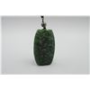 Image 1 : A Canada Jade "Cloud" Pattern Pendant with String Necklace.