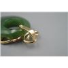Image 3 : A Canada Jade Oval Pendant Inlaid with a 925 Silver and Small Diamond "Butterfly".
