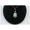 Image 1 : A Canada Jade "Bean Pod" Pattern Pendant with String Necklace.
