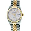 Image 2 : Rolex Mens Two Tone 14K Silver Diamond 36MM Datejust Wriswatch