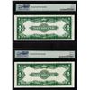 Image 2 : Lot of (2) Consecutive 1923 $1 Silver Certificate Notes Fr.237 PMG About Uncircu