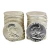 Image 1 : Lot of 1963 & 1963-D Brilliant Uncirculated Franklin Half Dollar Rolls