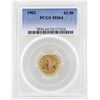 Image 1 : 1902 $2 1/2 Liberty Head Quarter Eagle Gold Coin PCGS MS64