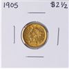 Image 1 : 1905 $2 1/2 Liberty Head Quarter Eagle Gold Coin