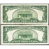 Image 2 : Lot of (2) 1928F $5 Legal Tender Notes