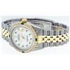 Image 3 : Rolex Men's Two Tone 14K MOP Emerald String Diamond Datejust Wristwatch