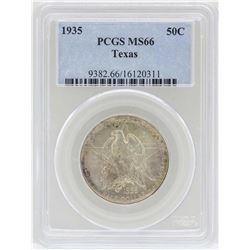 1935 Texas Commemorative Half Dollar Coin PCGS MS66