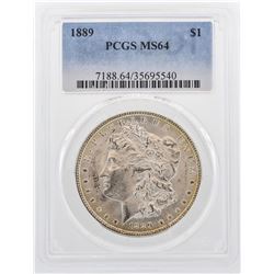 1889 $1 Morgan Silver Dollar Coin PCGS MS64