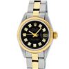 Image 2 : Rolex Ladies Two Tone 14K Black Diamond 26MM Datejust Wristwatch