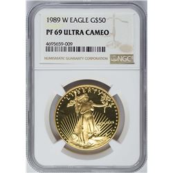 1989-W $50 American Gold Eagle Coin NGC PF69 Ultra Cameo