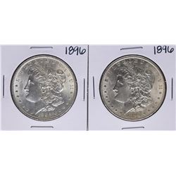 Lot of (2) 1896 $1 Morgan Silver Dollar Coins