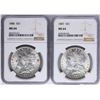 Image 1 : Lot of 1886-1887 $1 Morgan Silver Dollar Coins NGC MS64