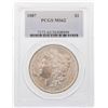 Image 1 : 1887 $1 Morgan Silver Dollar Coin PCGS MS62