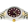 Image 3 : Rolex Men's Two Tone 14K Maroon Diamond 36MM Datejust Wristwatch