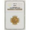 Image 1 : 1882 $5 Liberty Head Half Eagle Gold Coin NGC MS62