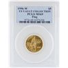 Image 1 : 1996-W $5 US Vault Collection Flag Commemorative Gold Coin PCGS MS69