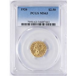 1926 $2 1/2 Indian Head Quarter Eagle Gold Coin PCGS MS63